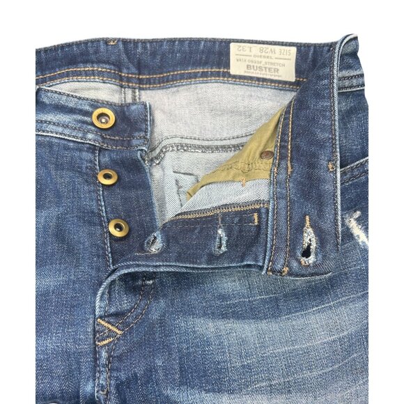 Diesel Mens Buster Regular Slim Tapered Stretch Jeans W28 L32 Blue Distressed - Picture 9 of 16